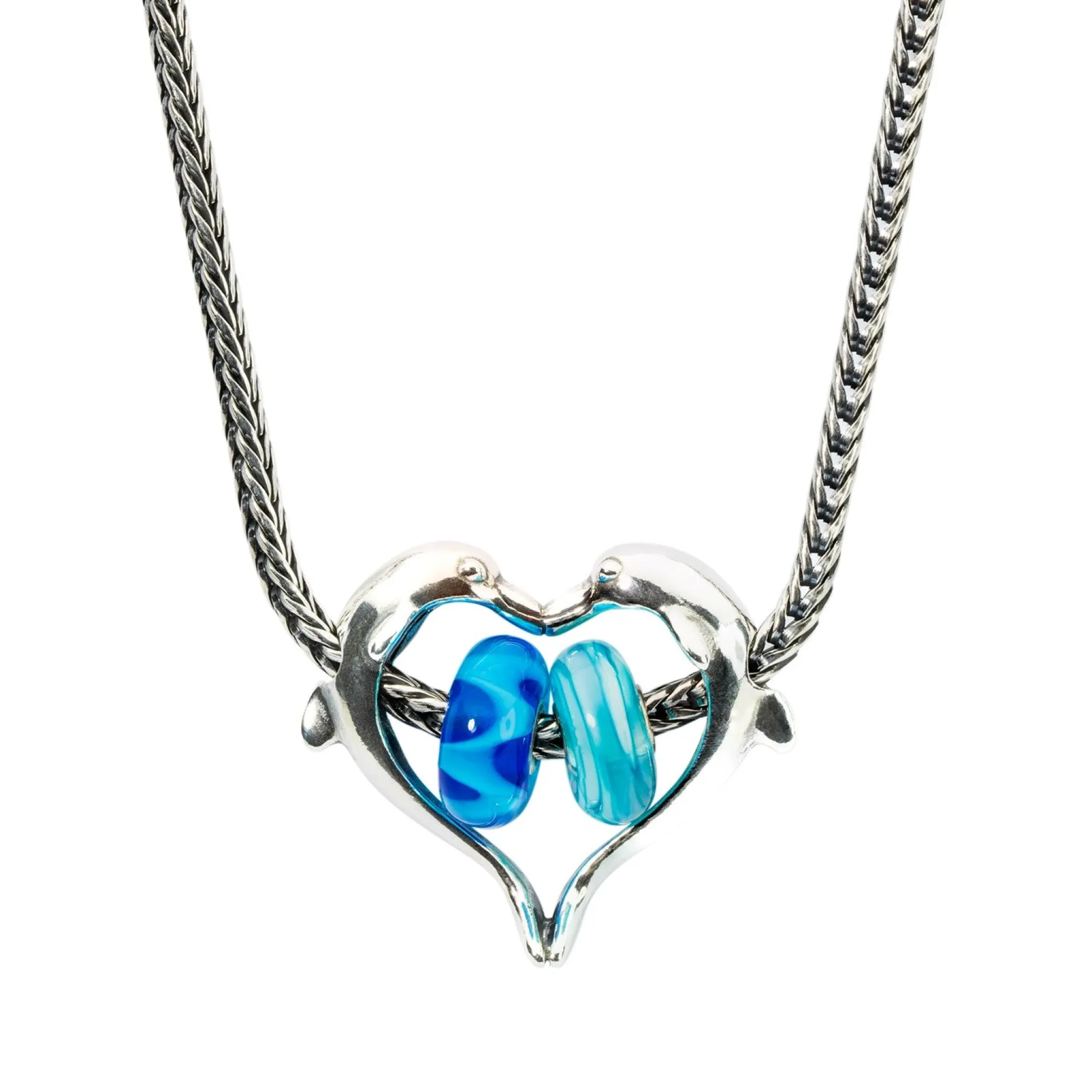 Trollbeads Necklace Pendants*Dolphins Heart Pendant