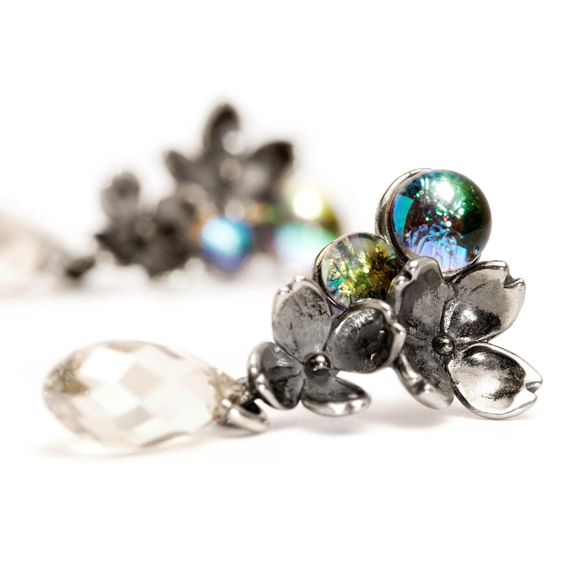 Trollbeads Earrings*Flowers, Asymmetrical Earrings