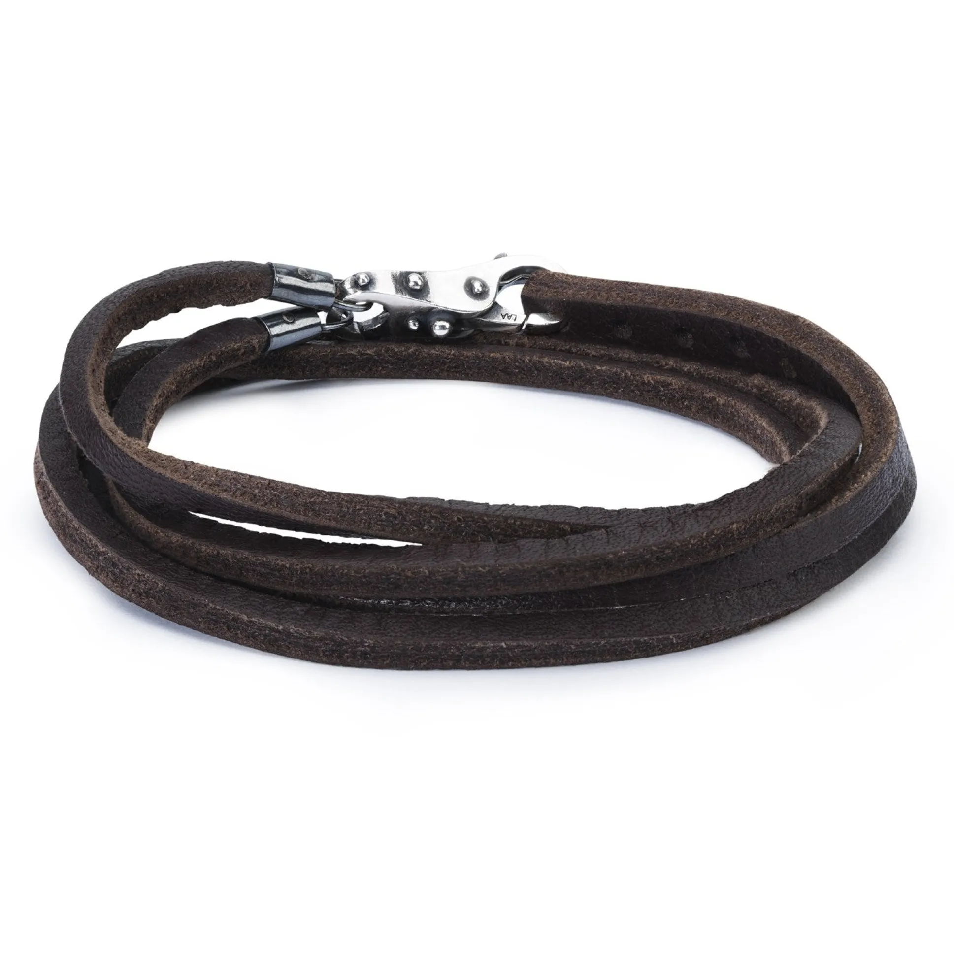 Trollbeads Bracelets*Leather Bracelet Brown With Sterling Silver Lock Of Wisdom