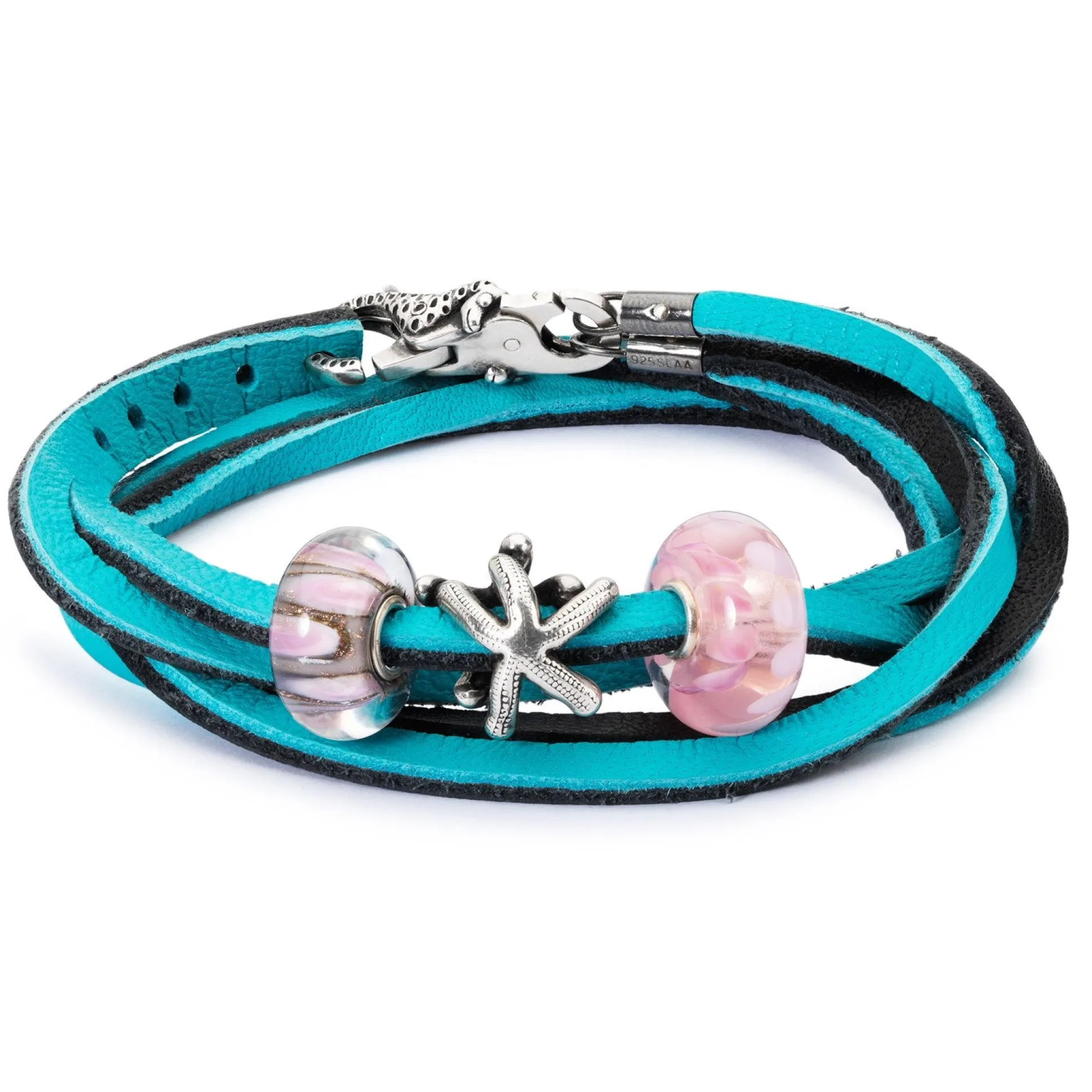 Trollbeads Bracelets*Leather Bracelet Cyan/Key