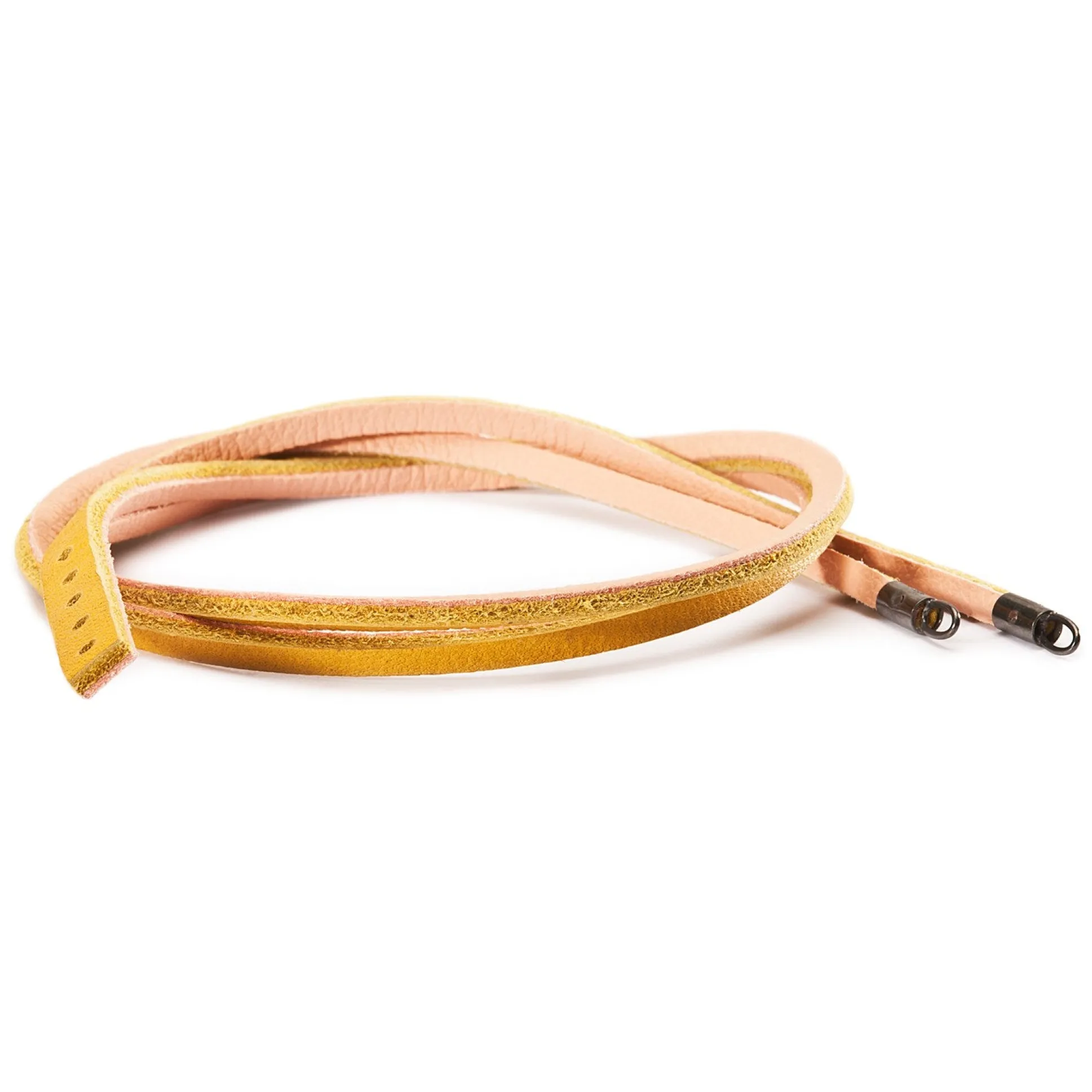 Trollbeads Bracelets*Leather Bracelet Yellow/Light Pink