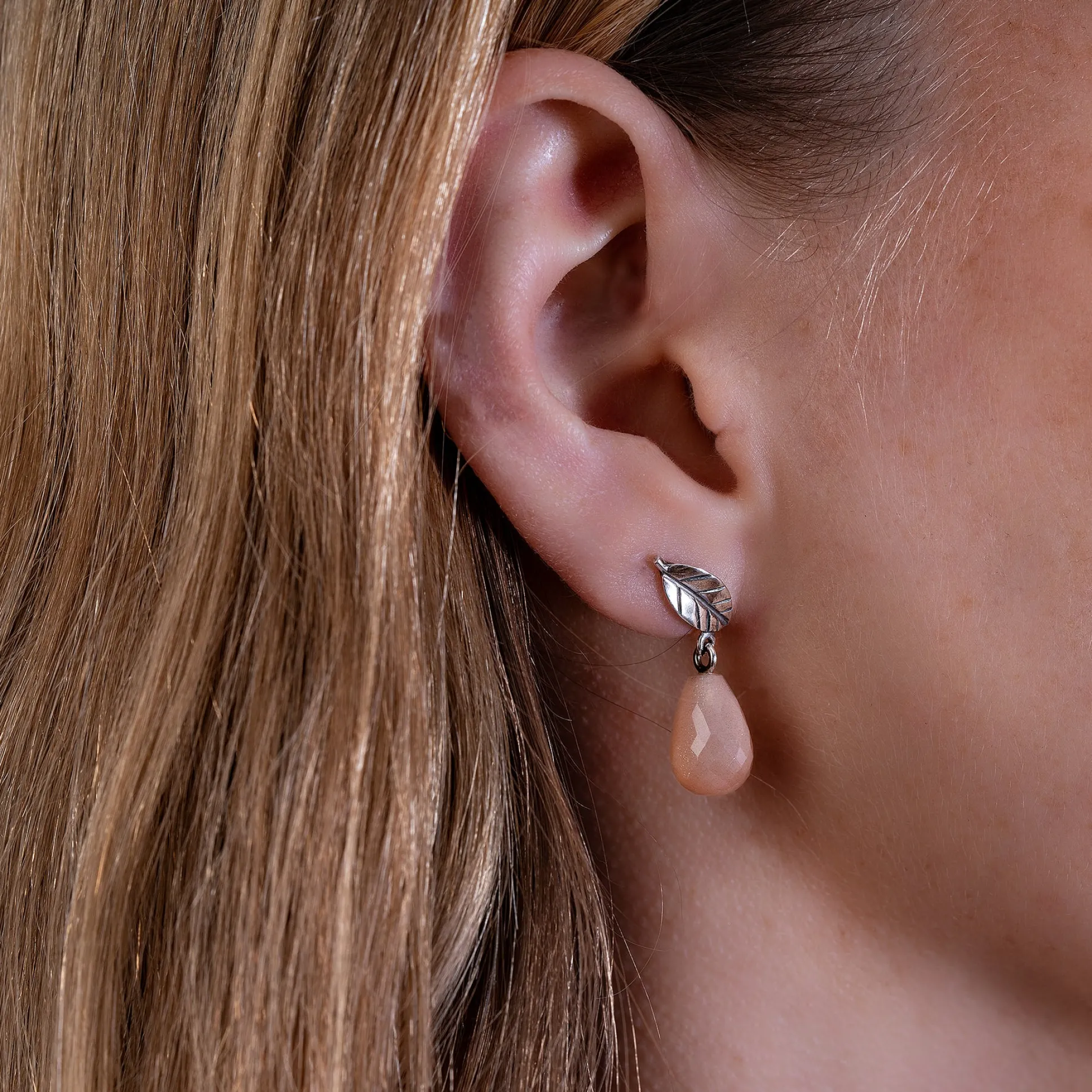 Trollbeads Earrings*Leaves Of Protection Studs