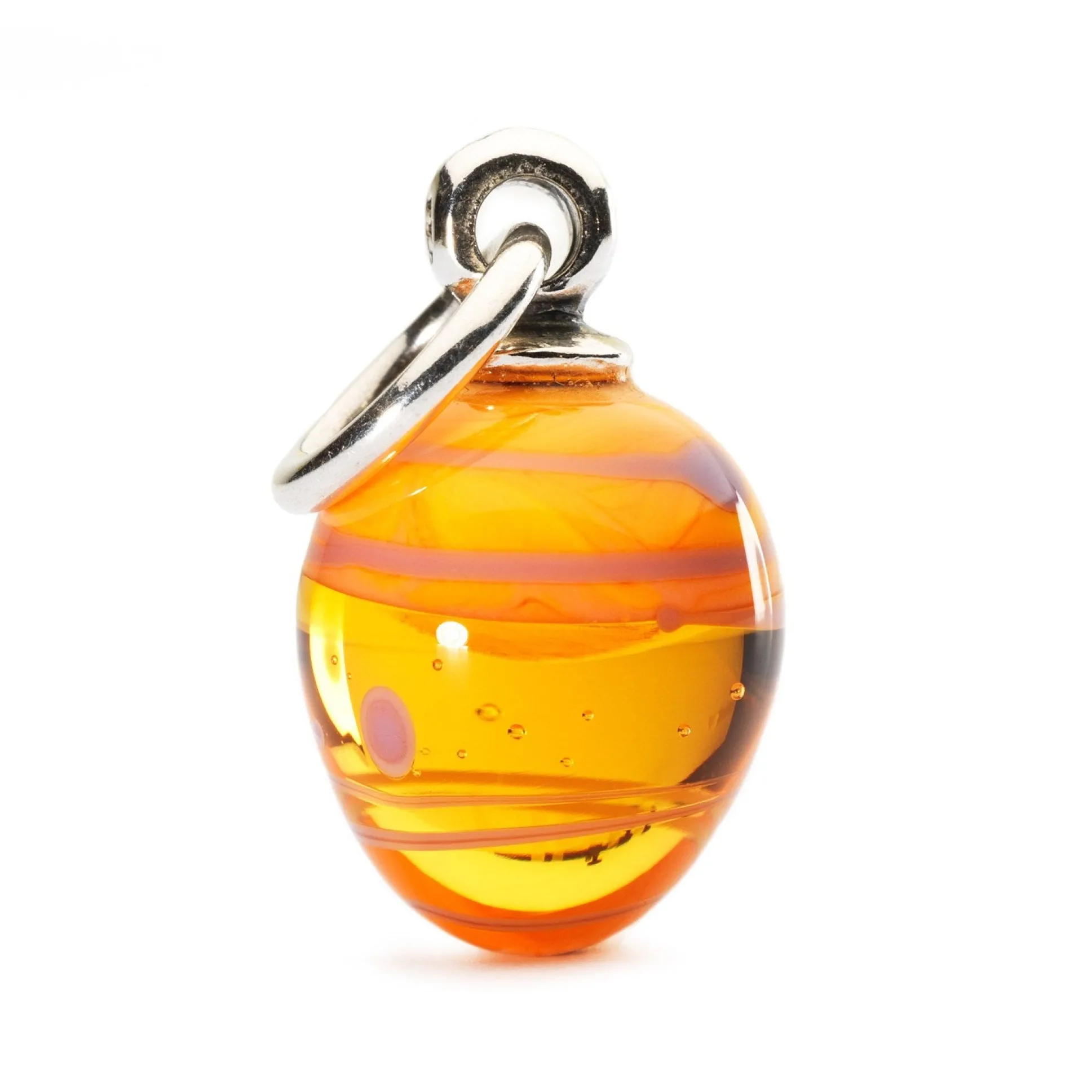 Trollbeads Beads*Orange Twirl Tassel Bead