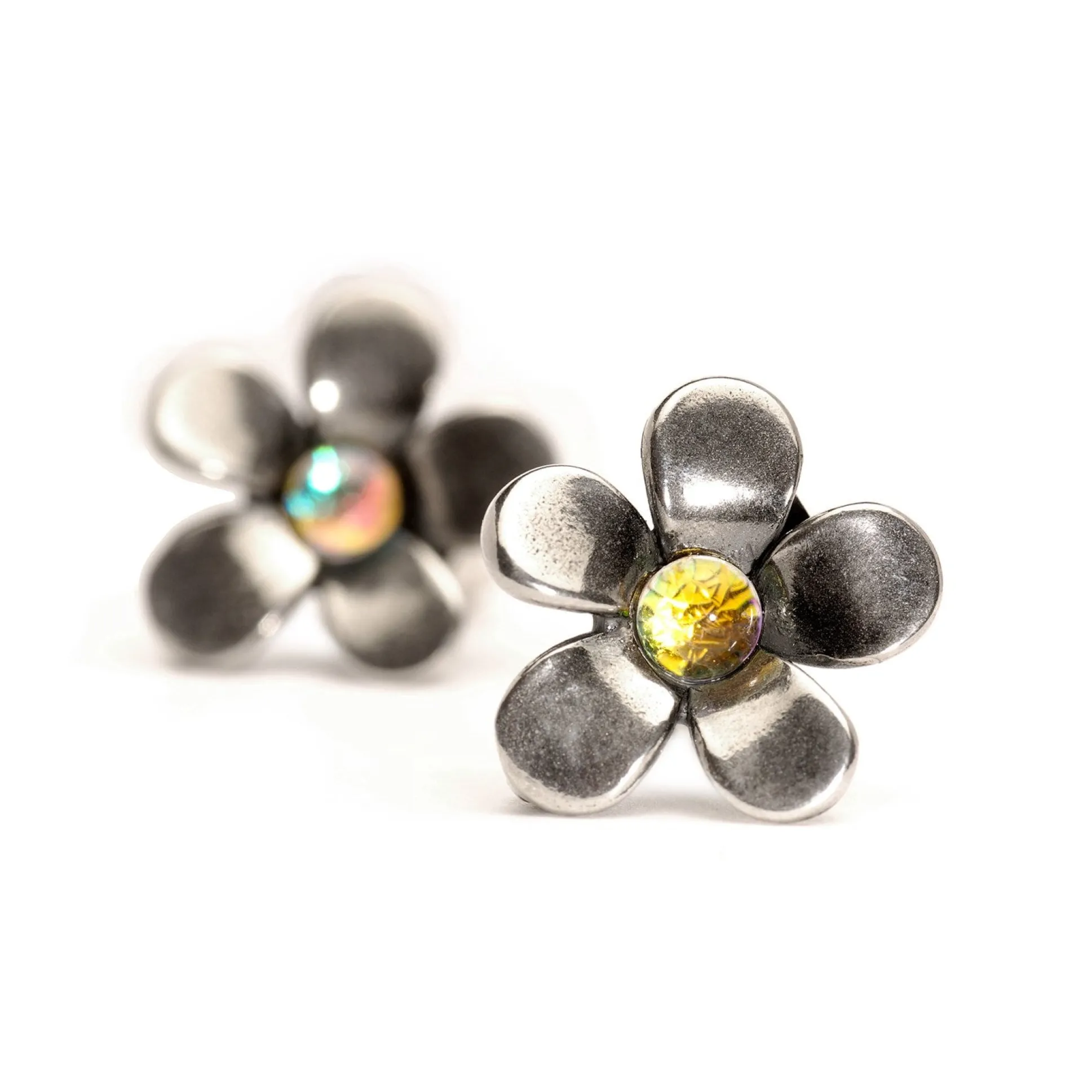Trollbeads Earrings*Silver Flower Earring Studs