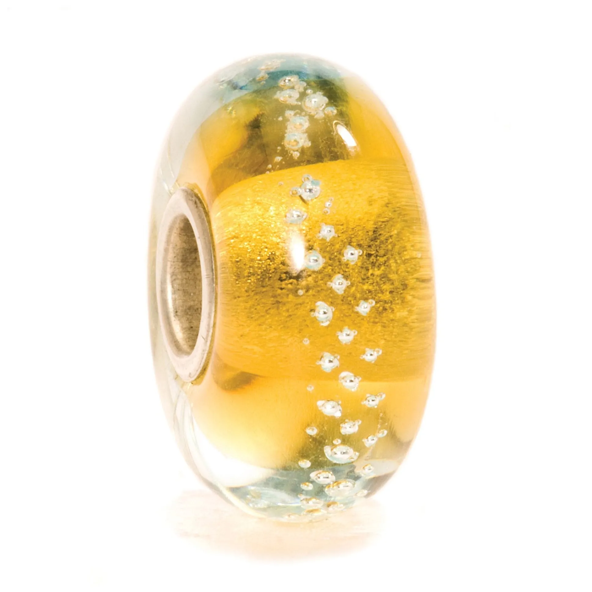 Trollbeads Beads*Silver Trace, Beige/Blue Bead