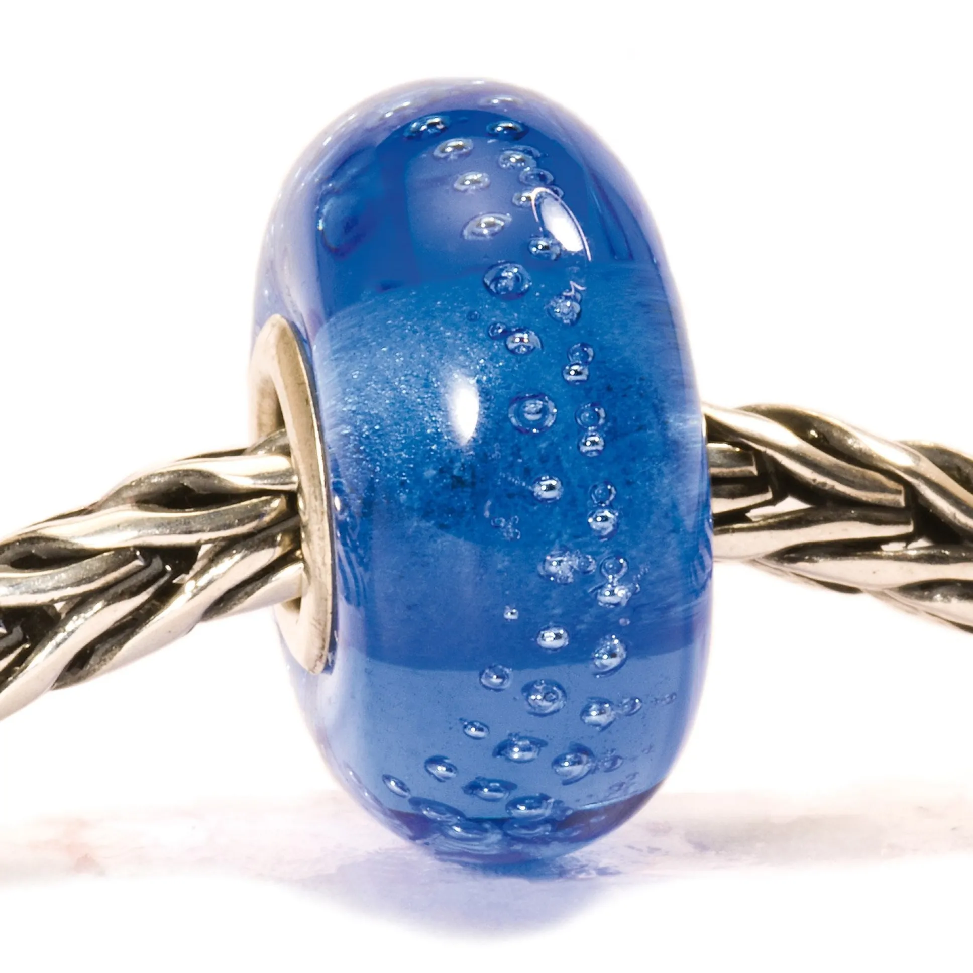 Trollbeads Beads*Silver Trace, Blue/Cerise Bead