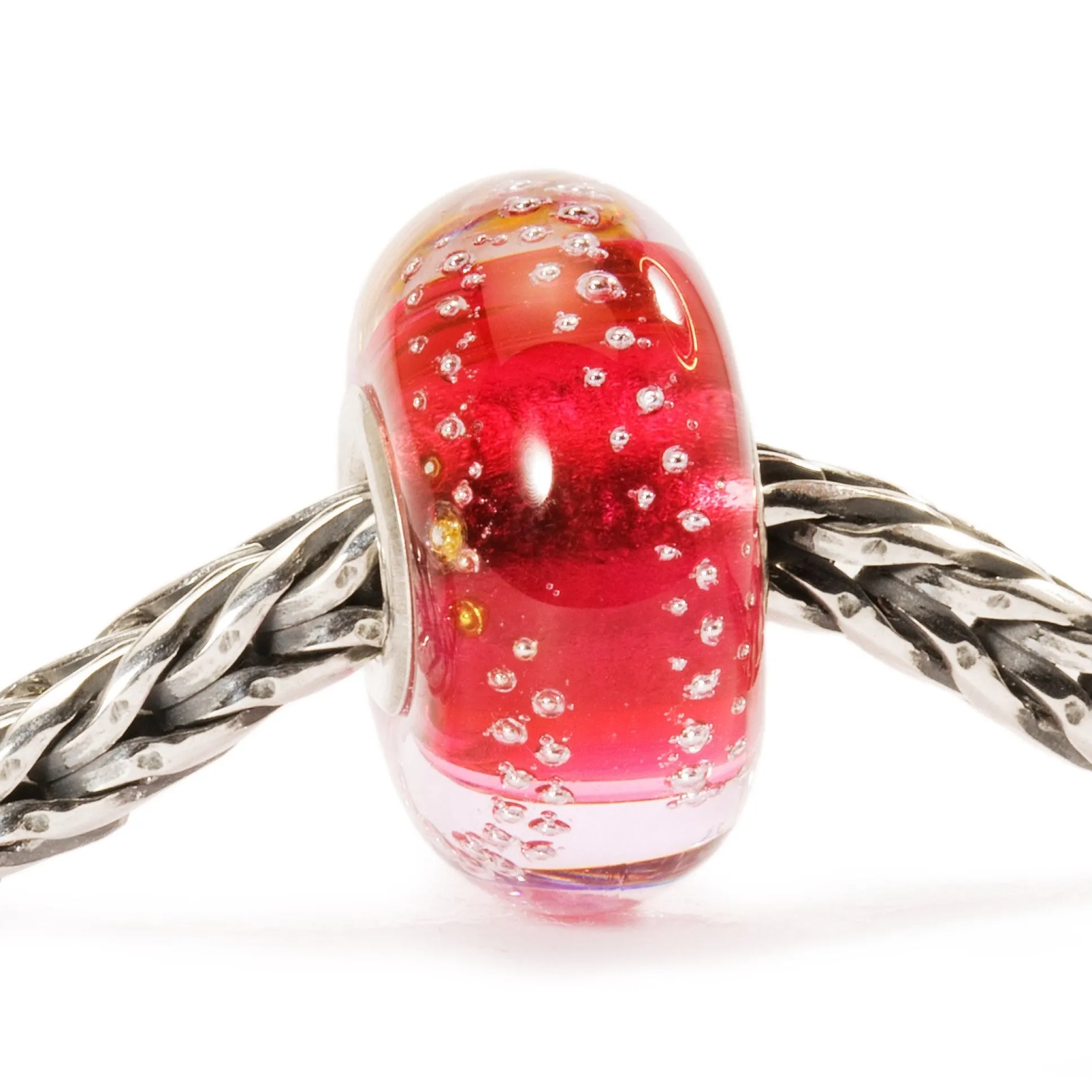 Trollbeads Beads*Silver Trace, Pink Bead