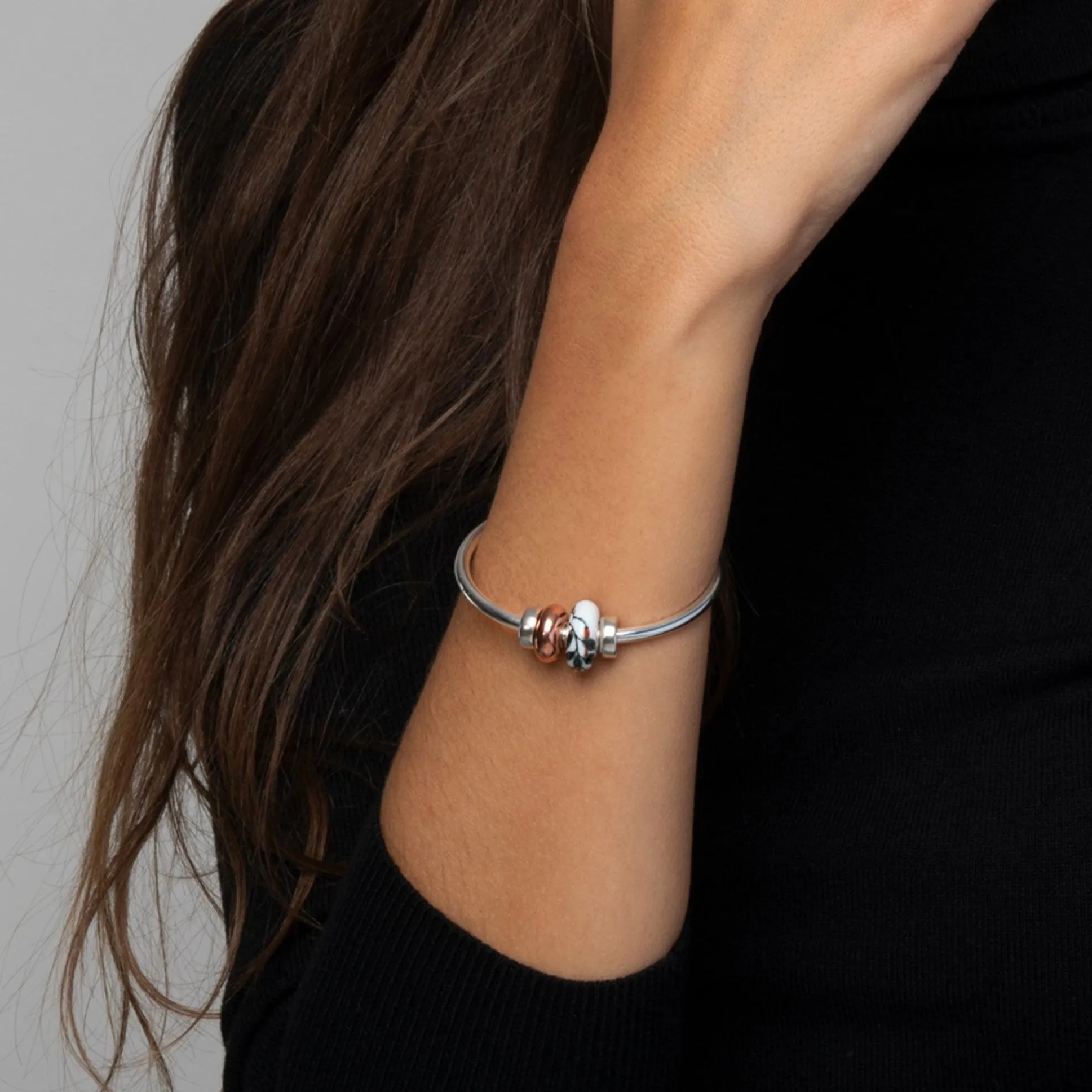 Trollbeads Bracelets*Sterling Silver Bangle With 2 X Silver Spacers
