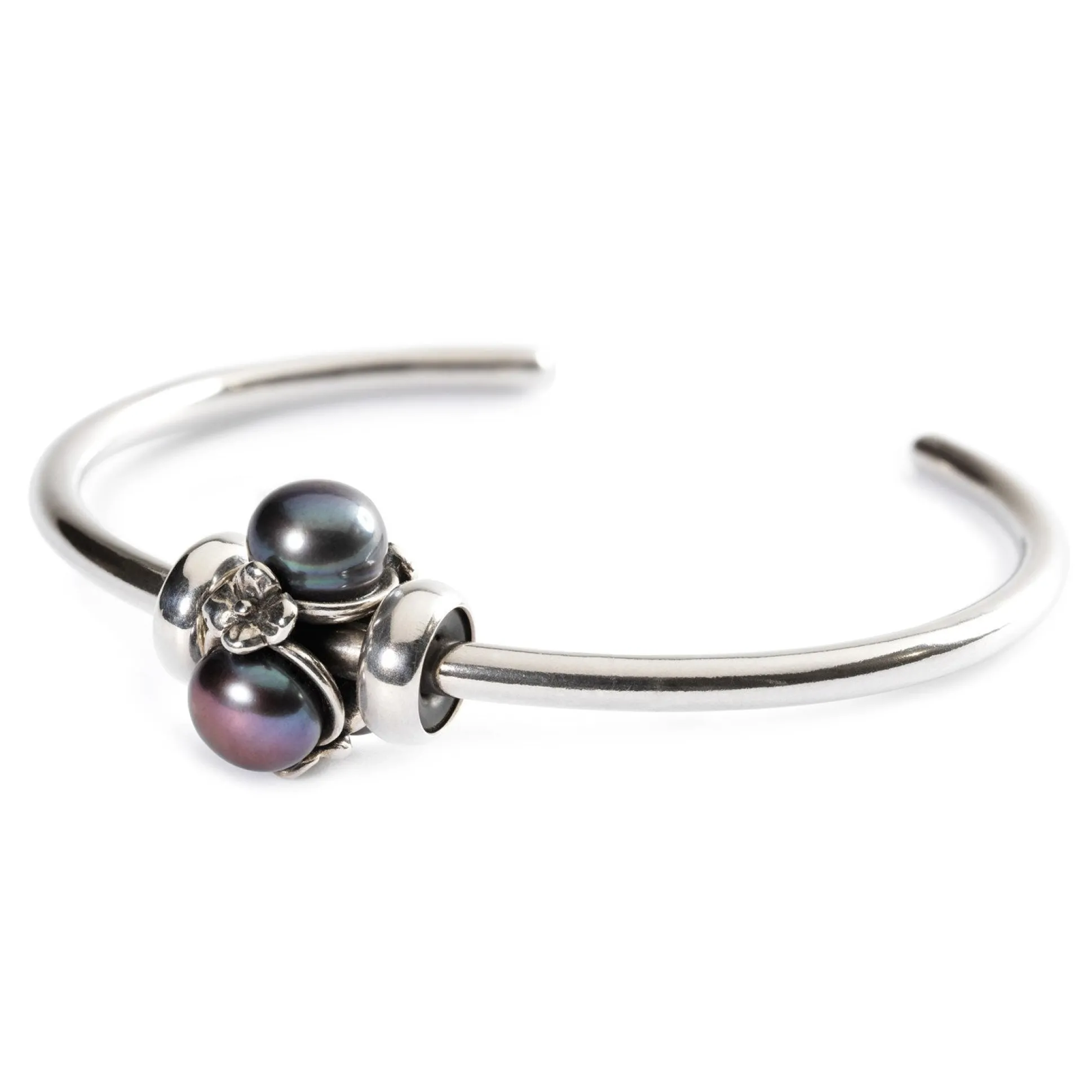 Trollbeads Beads*Triple Pearl, Black Bead