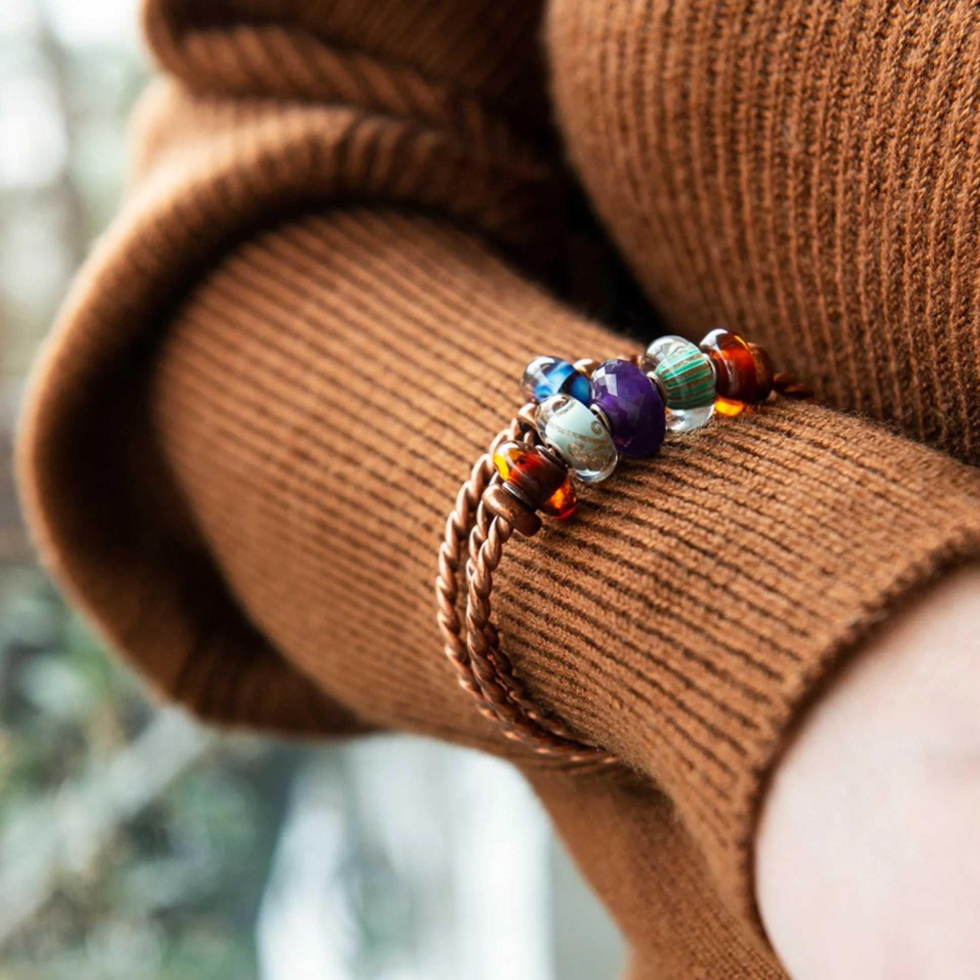 Trollbeads Bracelets*Twisted Copper Bangle With 2 X Copper Spacers