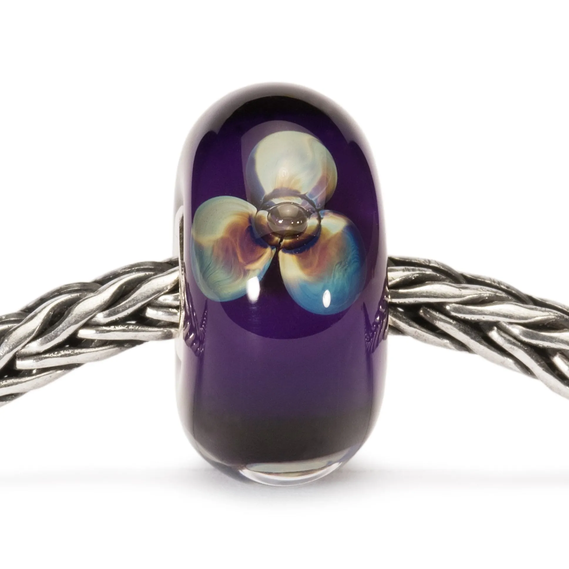 Trollbeads Beads*Violet Flower Bead